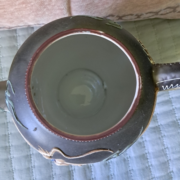 Antique Japanese Moriage Black Shadow White Dragon Ware Nippon Teapot w/Stand - Picture 6 of 15